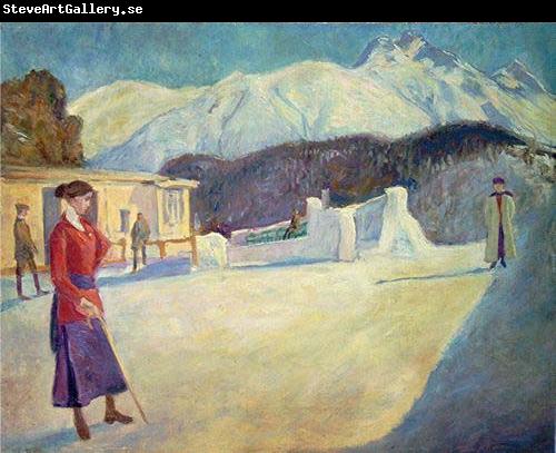 Johannes Martini Am Startplatz der Bobbahn von St. Moritz,